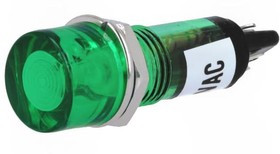 NI-1FGN, Индикат.лампа: с неоновой лампой типа FLUO, плоский, зеленый