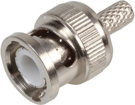 PSG08507, Разъем РЧ / Коаксиальный, BNC Коаксиальный, Прямой Штекер, Обжимной, 50 Ом, RG58, Латунь, Никель