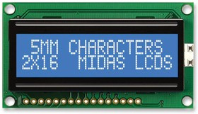 MC21605H6W-BNMLW-V2, DISPLAY, ALPHANUMERIC, 16X2, WHITE
