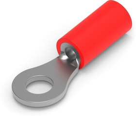 34144, PLASTI-GRIP Insulated Ring Terminal, M4 Stud Size, 0.26mm² to 1.65mm² Wire Size, Red
