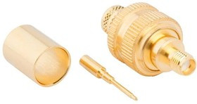132332RP, RF Connectors / Coaxial Connectors SMA ST JACK B9913 LMR400 GOLD REV POL