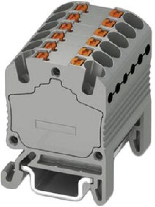 3002914, Terminal Block, Push-In, 12 Poles, 500V, 17.5A, 0.14 ... 2.5mm², Grey