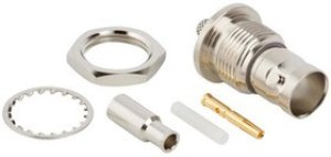 112253, RF Connectors / Coaxial Connectors BNC BULKHEAD ISOL CRIMP JACK RG179