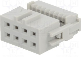 71600-008LF, Conn IDC Connector RCP 8 POS 2.54mm IDT RA Cable Mount Tube