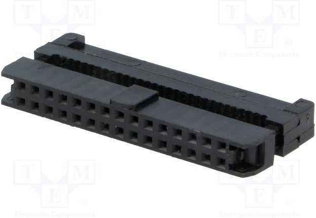 T826130A201CEU, Вилка, IDC, "мама", PIN: 30, с зажимом шлейфа, IDC, на шлейф, 1мм