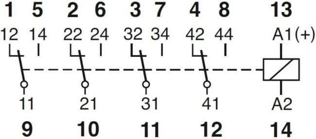 Промежуточное реле C9-A42FX/DC110V PN93394 Промежуточное реле C9-A42FX/DC110V PN93394
