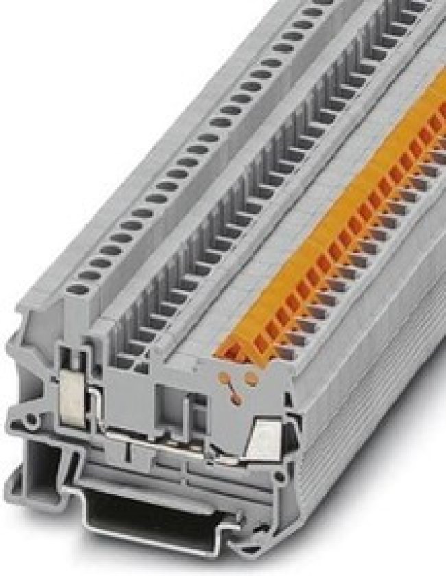 Through terminal block, screw connection, 0.25-1.5 mm², 2 pole, 17.5 A, 8 kV, gray, 3050015