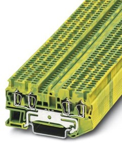 3031209, ST 1.5-QUATTRO-PE Series Green/Yellow Feed Through Terminal Block, 1.5mm²