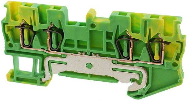 3031209, ST 1.5-QUATTRO-PE Series Green/Yellow Feed Through Terminal Block, 1.5mm²