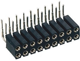 803-87-012-20-001101, 803 Series Right Angle PCB Mount PCB Socket, 12-Contact, 2-Row, 2.54mm Pitch, Solder Termination
