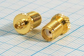 Штекер MMCX-Гнездо SMA, переходник, позолота; №10796 штек MMCX-гн SMA