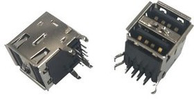 RND 205-01045, USB-A Connector 2.0, Receptacle, USB-A 2.0, Right Angle, Positions - 4