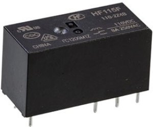 HF115F/110-2Z4B, Реле, 110VDC, 2 form C, 2 pole 8A, материал контактов AgNi, Замена 1-1393243-4 (RTE HF115F/110-2Z4B, Реле, 110VDC, 2 form C, 2 pole 8A, материал контактов AgNi, Замена 1-1393243-4 (RTE
