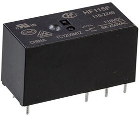 HF115F/110-2Z4B, Реле, 110VDC, 2 form C, 2 pole 8A, материал контактов AgNi, Замена 1-1393243-4 (RTE