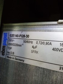 Вентилятор Ebmpapst G2E140-PI28-30 230V 0.8/0.89A 185/205W 4pin