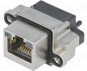 MRJR-5480-0F, Гнездо, RJ45, с LED, IP68, на панель, THT, прямой
