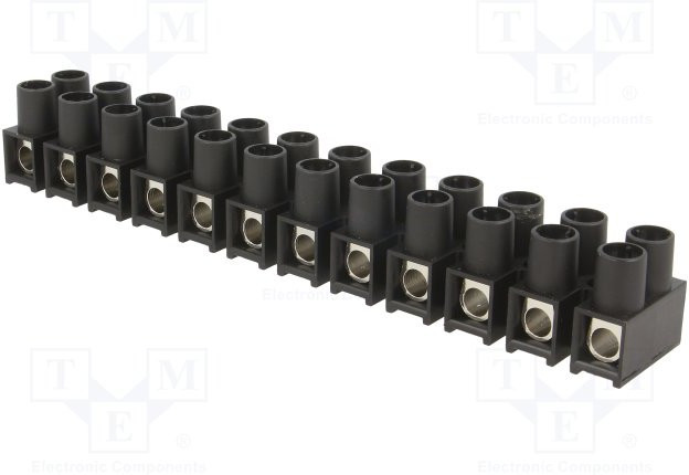 22612217, Клеммник, зажим под винт, 16мм2, 400В, 76А, Кол-во полюс: 12