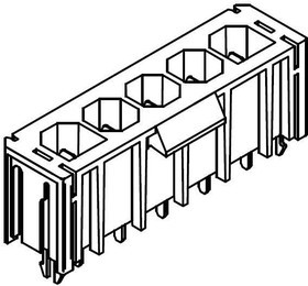 46007-1305, Headers & Wire Housings Sabre 5Ckt RA V0 Hdr dr w/oLk LgTail 1950 46007-1305, Headers & Wire Housings Sabre 5Ckt RA V0 Hdr dr w/oLk LgTail 1950
