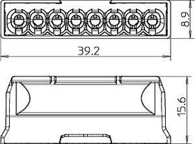 Socket terminal, 8 pole, 0.5-2.5 mm², clamping points: 8, light gray, 24 A Socket terminal, 8 pole, 0.5-2.5 mm², clamping points: 8, light gray, 24 A
