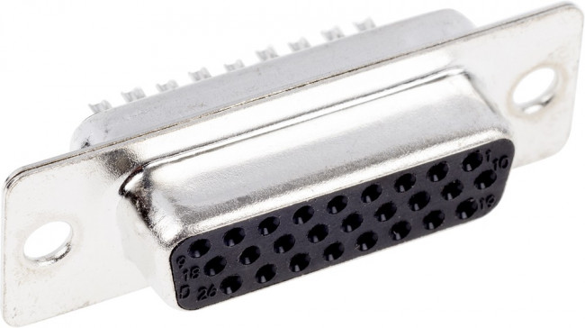 A-HDF 26 LL/Z, Conn D-Sub SKT 26 POS Solder Cup ST Panel Mount 26 Terminal 1 Port Tray A-HDF 26 LL/Z, Conn D-Sub SKT 26 POS Solder Cup ST Panel Mount 26 Terminal 1 Port Tray