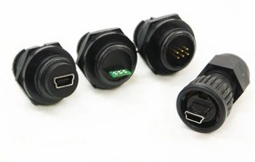 DCP-USBNB-USBN, USB Connectors USB PANEL MT RECEPT MINI-B TO FEED THRGH