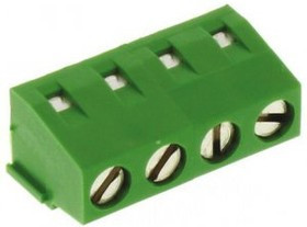 282836-4, Зажимная рейка для печатных плат, угловой 90°, 5мм, на PCB, 300В 282836-4, Зажимная рейка для печатных плат, угловой 90°, 5мм, на PCB, 300В