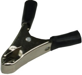 AG-B15, Зажим "Крокодил" с изолятором черный, 15А, 49мм