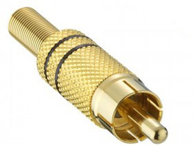 1573 01 V BLACK, Black, Gold RCA Plug, Gold, 5A 1573 01 V BLACK, Black, Gold RCA Plug, Gold, 5A