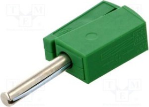 215-411, Green Male Banana Plug Cage Clamp 42V