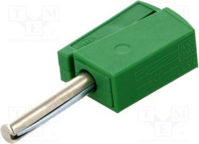 215-411, Green Male Banana Plug Cage Clamp 42V