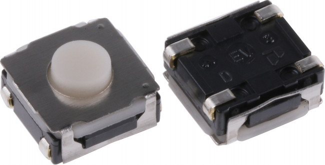 SKRAALE010, 6.2mm 3.4mm Round Button 50mA Brick nogging 6.2mm SPST 12V SMD Tactile Switches ROHS SKRAALE010, 6.2mm 3.4mm Round Button 50mA Brick nogging 6.2mm SPST 12V SMD Tactile Switches ROHS