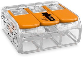 221-413/VE00-2500, TERMINAL BLOCK, PLUGGABLE, 3POS, 12AWG