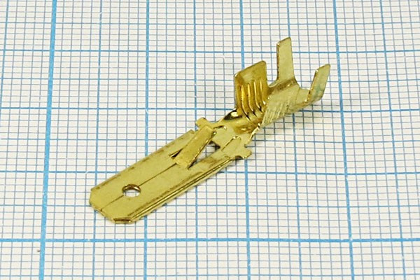 Клемма вилка, 6,3x0,8, 2,5-6мм2, латунь, защелка