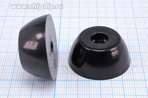 RL-SR-30x19x13, Ножка приборная коническая, армированная шайбой, ø30мм, высота 13мм; Q-15738 ножка прибор 30x13\h- 6,0/отв 4,0\резин\конус\