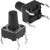 KAN0611-0901B 6x6x9 mm, Тактовая кнопка KAN0611-0901B, 6x6x9 мм, OFF-(ON), 50 мА, 12 В, 100 мОм