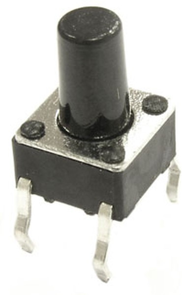 KAN0611-0901B 6x6x9 mm, Тактовая кнопка KAN0611-0901B, 6x6x9 мм, OFF-(ON), 50 мА, 12 В, 100 мОм