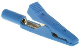 930317802, Crocodile Clip, Brass, Bronze Contact, 8A, Blue
