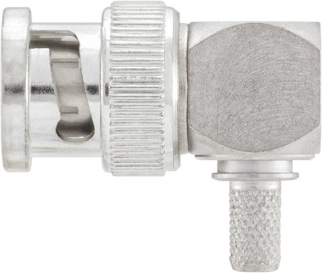 51S207-306N5, Cable plug BNC angled, BNC, Brass, Plug, Right Angle, 50Ohm, Solder Terminal