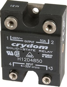 H12D4850, Solid State Relays - Industrial Mount 50A 480VAC DC