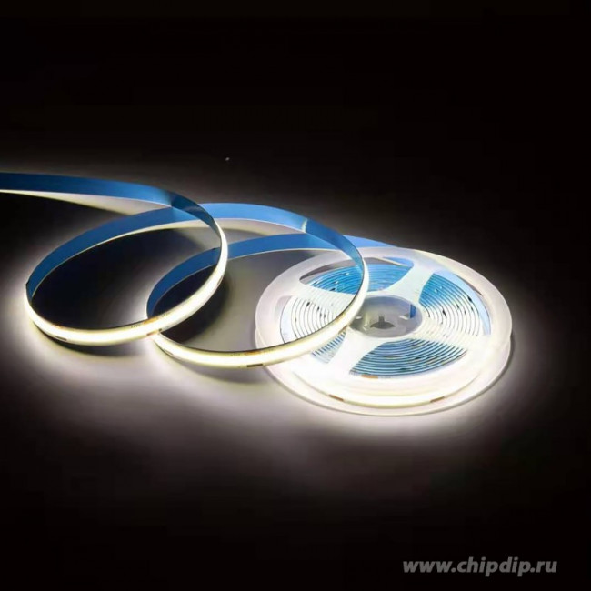 00-361, Лента светодиодная COB, белый, 24В, 14Вт/м, 512SMD/м, 1200Лм/м, 4000K, IP20, 10 мм, 1м