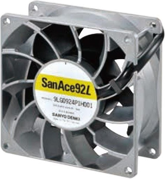 9S0924L4011, San Ace 9S Series Axial Fan, 24 V dc, DC Operation, 50m³/h, 960mW, 40mA Max, 92 x 92 x 25mm 9S0924L4011, San Ace 9S Series Axial Fan, 24 V dc, DC Operation, 50m³/h, 960mW, 40mA Max, 92 x 92 x 25mm