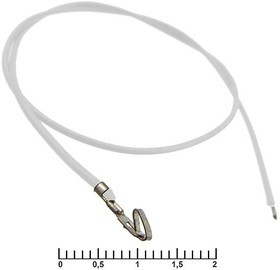 HU 2,54 mm AWG26 0,3m white, Разъём питания низковольтный HU шаг 2,54 мм AWG26 0,3m белый, 1 контакт