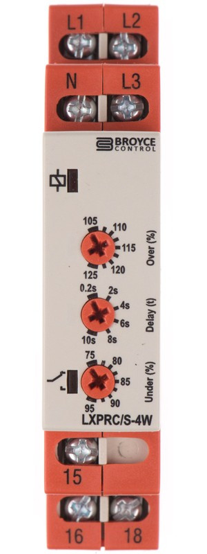 LXPRC/S-4W 230V (400V), Phase, Voltage Monitoring Relay, 3 Phase, SPDT, DIN Rail