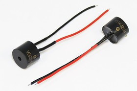 Зуммер магнитоэлектрический с генератором, размер 12x10, напряжение 12В, частота 2.3кГц, контакты 2L