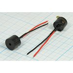 Зуммер магнитоэлектрический с генератором, размер 12x10, напряжение 12В, частота 2.3кГц, контакты 2L