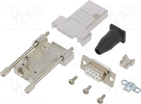 DTSL09LJSRGTDBSWK, Разъем D-Sub; PIN: 9; вилка; "мама"; угловой 45°; пайка; на провод