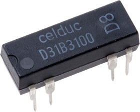 D31B3100, Plug In Reed Relay, 5V dc Coil, SP-NC, 100V dc Max, 500