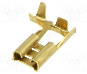 BM01195, Наконечник плоский, 6,3мм, 0,8мм, "мама", 0,5-1мм2, обжим, латунь