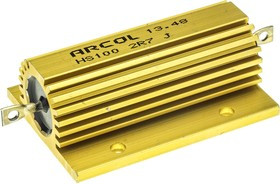 HS100 2R7 J, 2.7 100W Wire Wound Chassis Mount Resistor HS100 2R7 J ±5% HS100 2R7 J, 2.7 100W Wire Wound Chassis Mount Resistor HS100 2R7 J ±5%