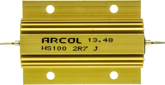 HS100 2R7 J, 2.7 100W Wire Wound Chassis Mount Resistor HS100 2R7 J ±5% HS100 2R7 J, 2.7 100W Wire Wound Chassis Mount Resistor HS100 2R7 J ±5%